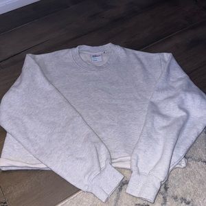 grey cropped TNA (aritzia) crewneck